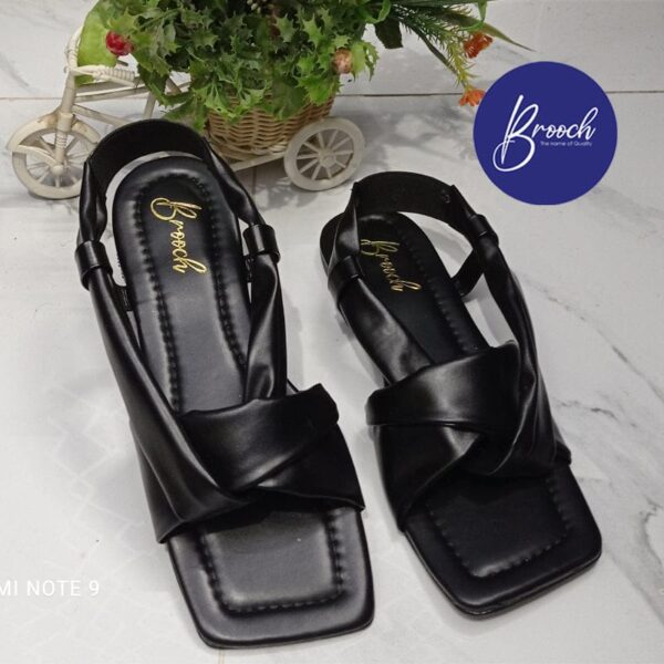 BF-897 Black Flat Slippers Twisted Design - Image 2